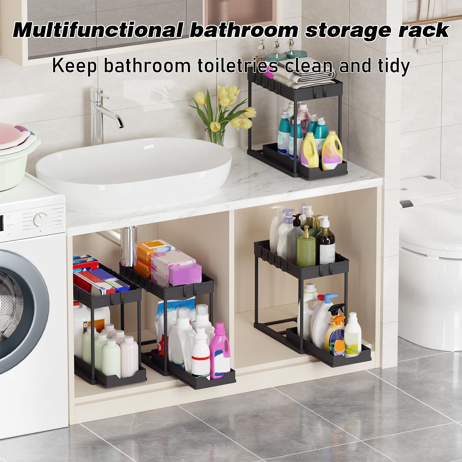 Meltrck Organizer Sottolavello 2 Livelli 2 Pezzi Bianco con Ganci