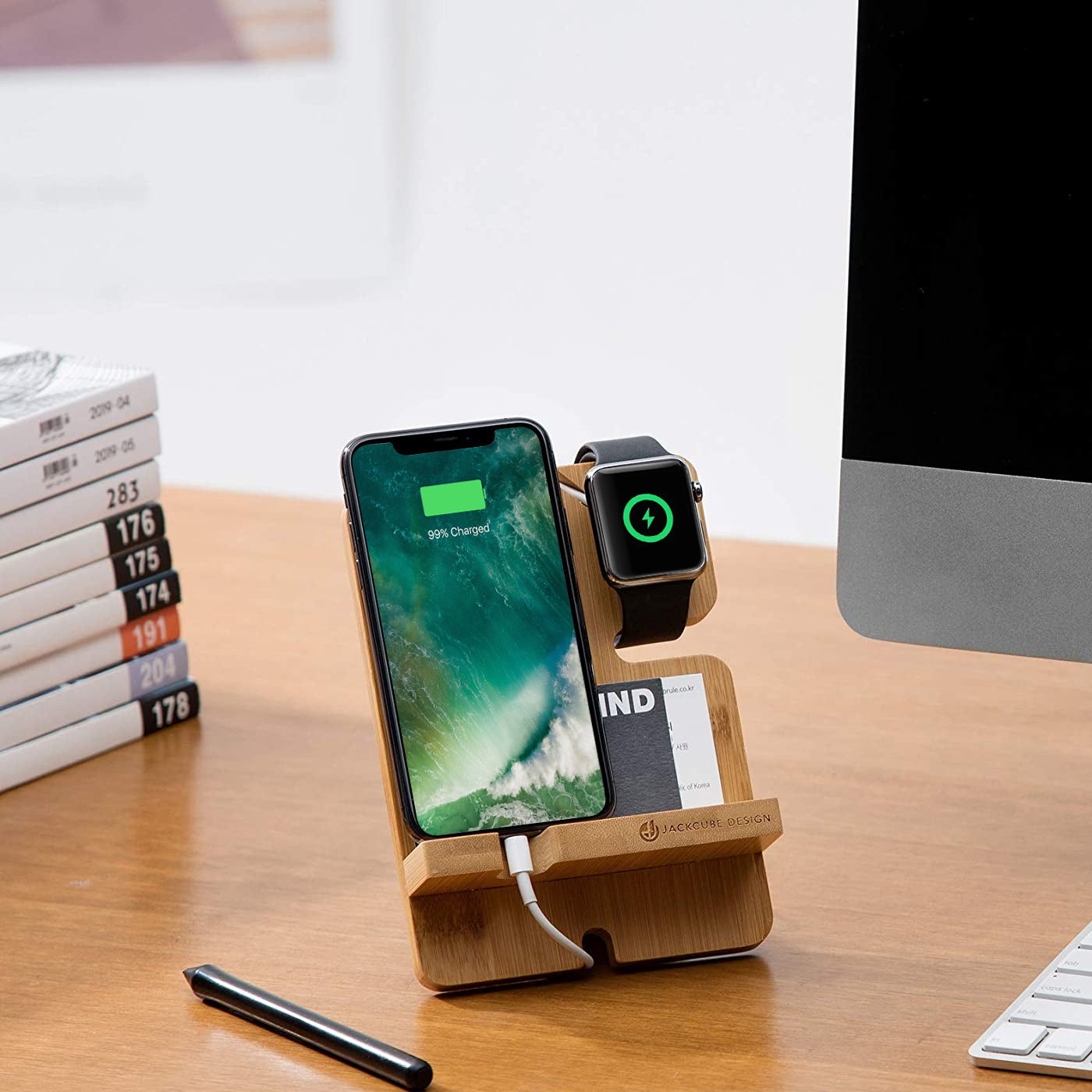 Jackcube Design Home Office dock ricarica bambù organizer
