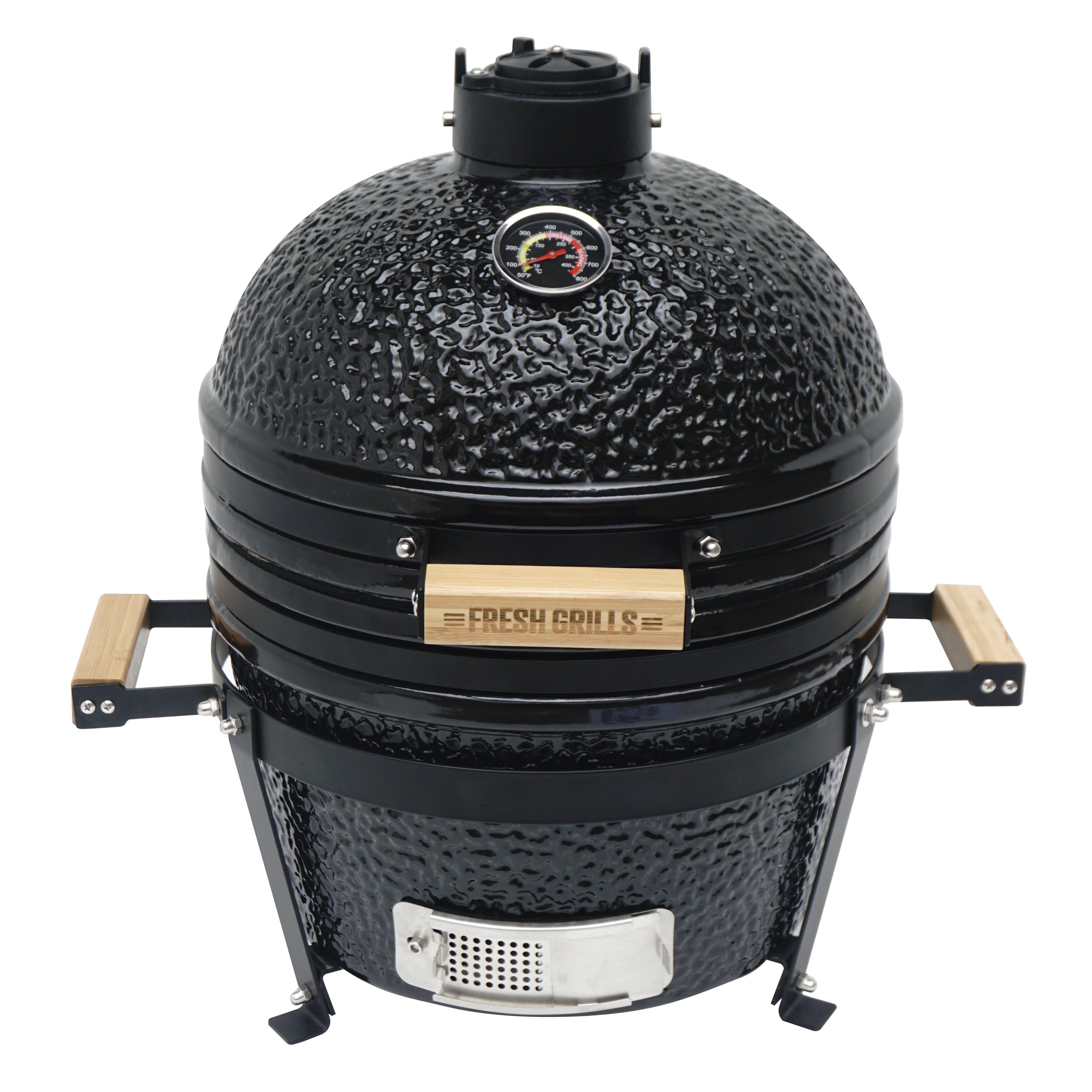 Q-Rax Kamado 16" Barbecue in Ceramica 40,6 cm Nero