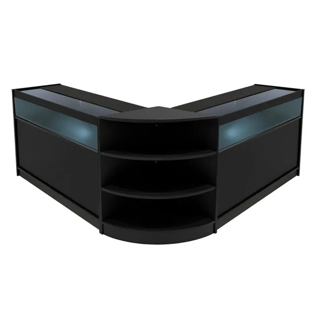 Q-Rax Theseus B1200 Bancone Negozio Nero Set 3 Pezzi LED