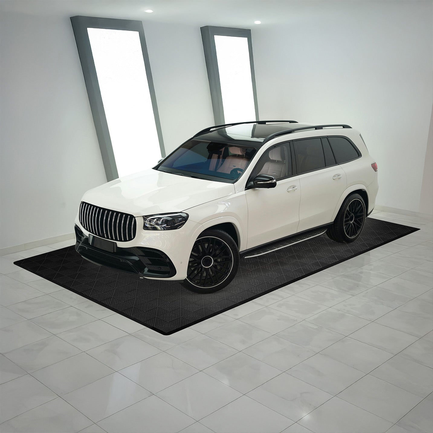 Q-Rax Piastrelle Ventilate 6x6 m pavimento garage nero 225 pz