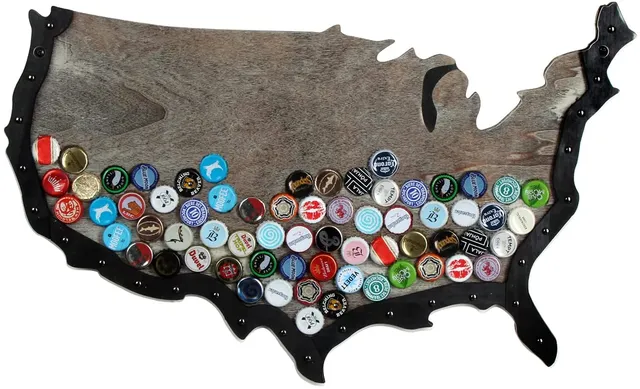Jackcube Design Display USA Map Bacheca Tappi 125 Posti