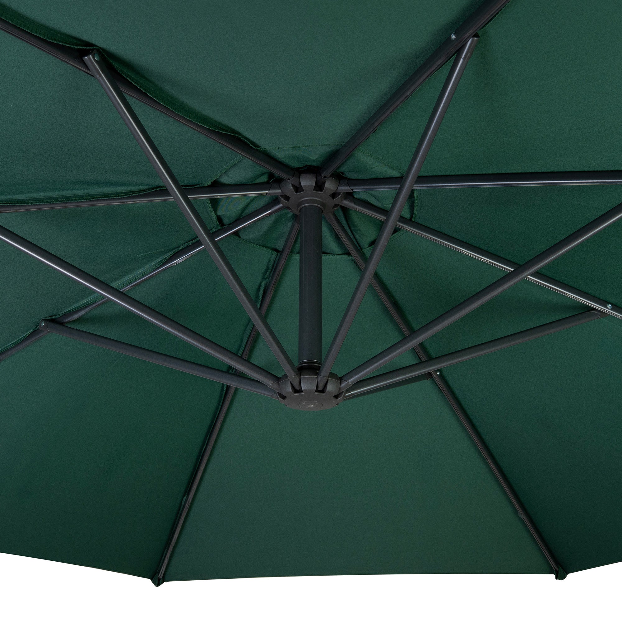 Q-Rax Ombrellone Decentrato 3m Verde con Base