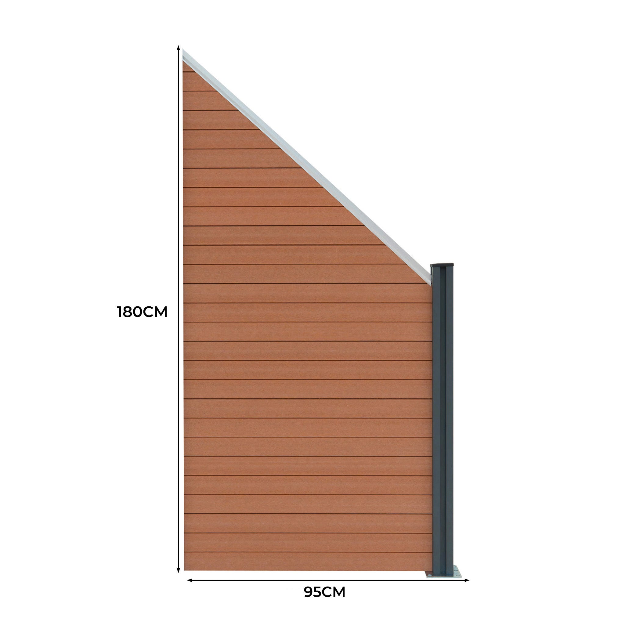 Q-Rax Pannello Recinzione Angolare WPC Marrone 180 cm