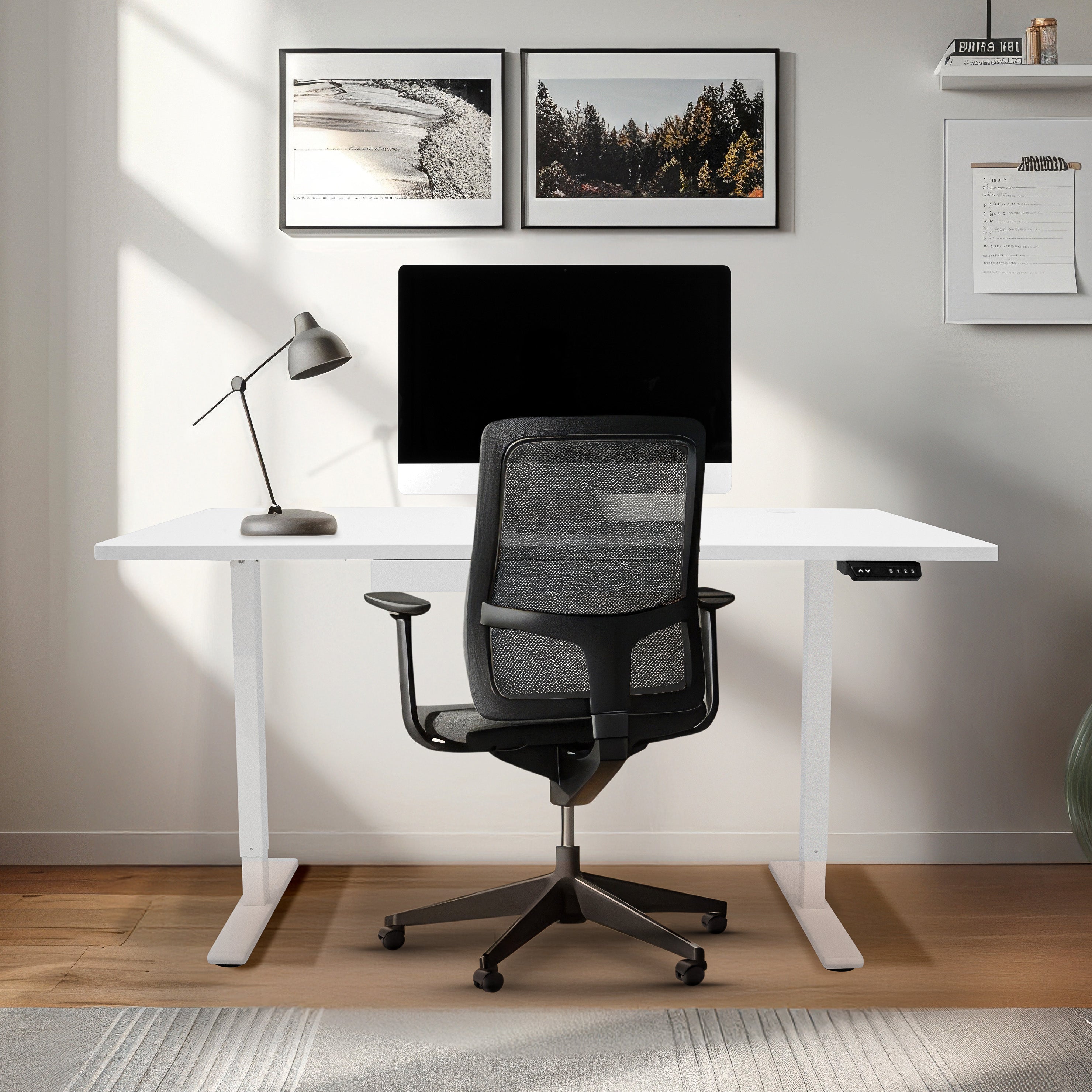 Q-Rax Scrivania Elettrica 160x60 Tavolo Bianco con Cassetto USB