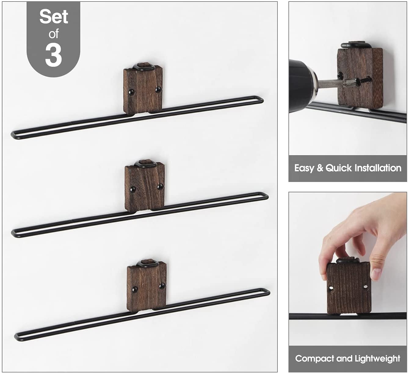 Jackcube Design porta occhiali muro legno set 3 pezzi