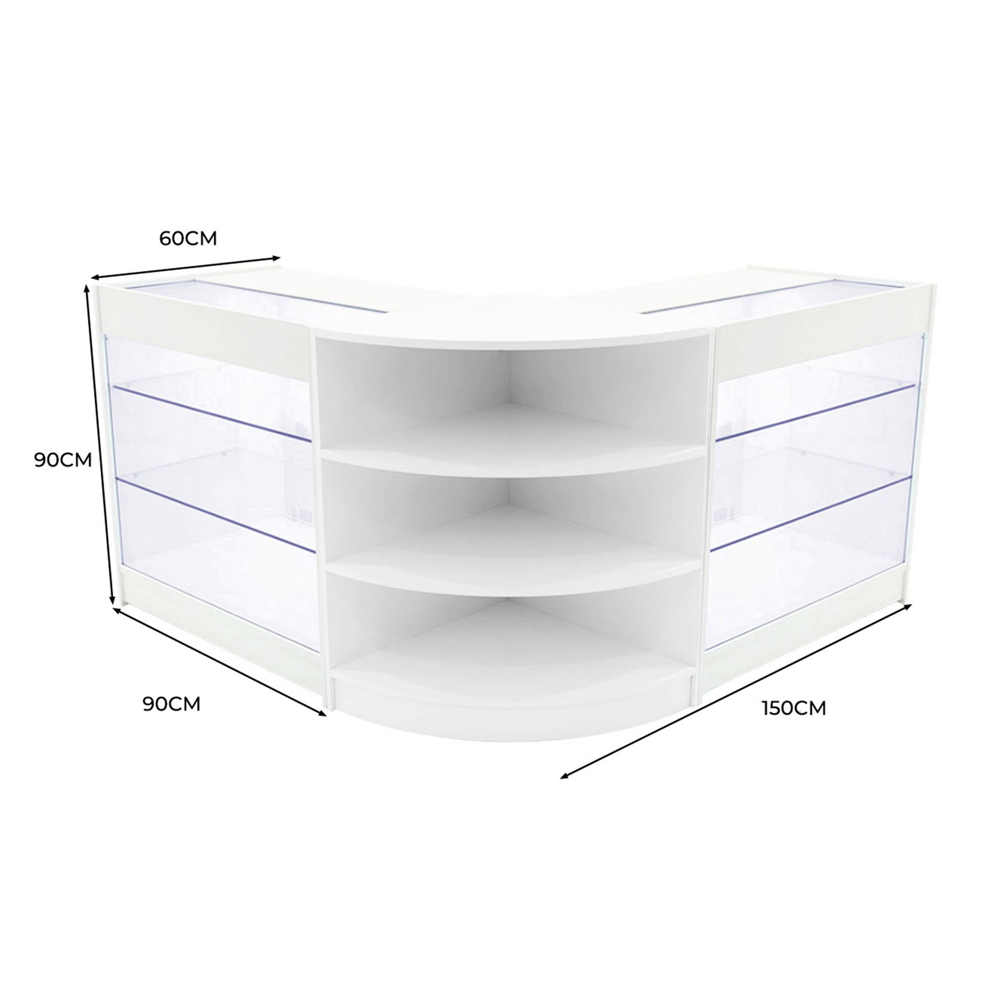 Q-Rax Apollo Set Bancone Negozio LED K900+LM60 Bianco