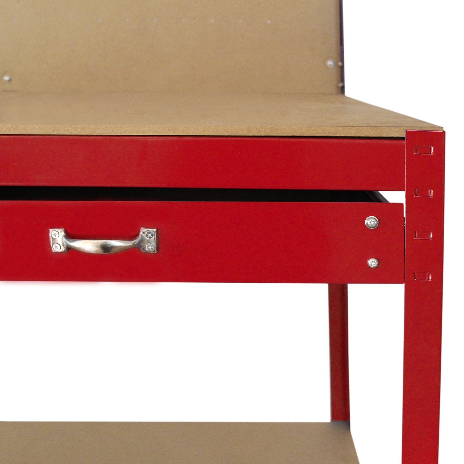 Q-Rax Banchi da Lavoro 120cm banco rosso con cassetto