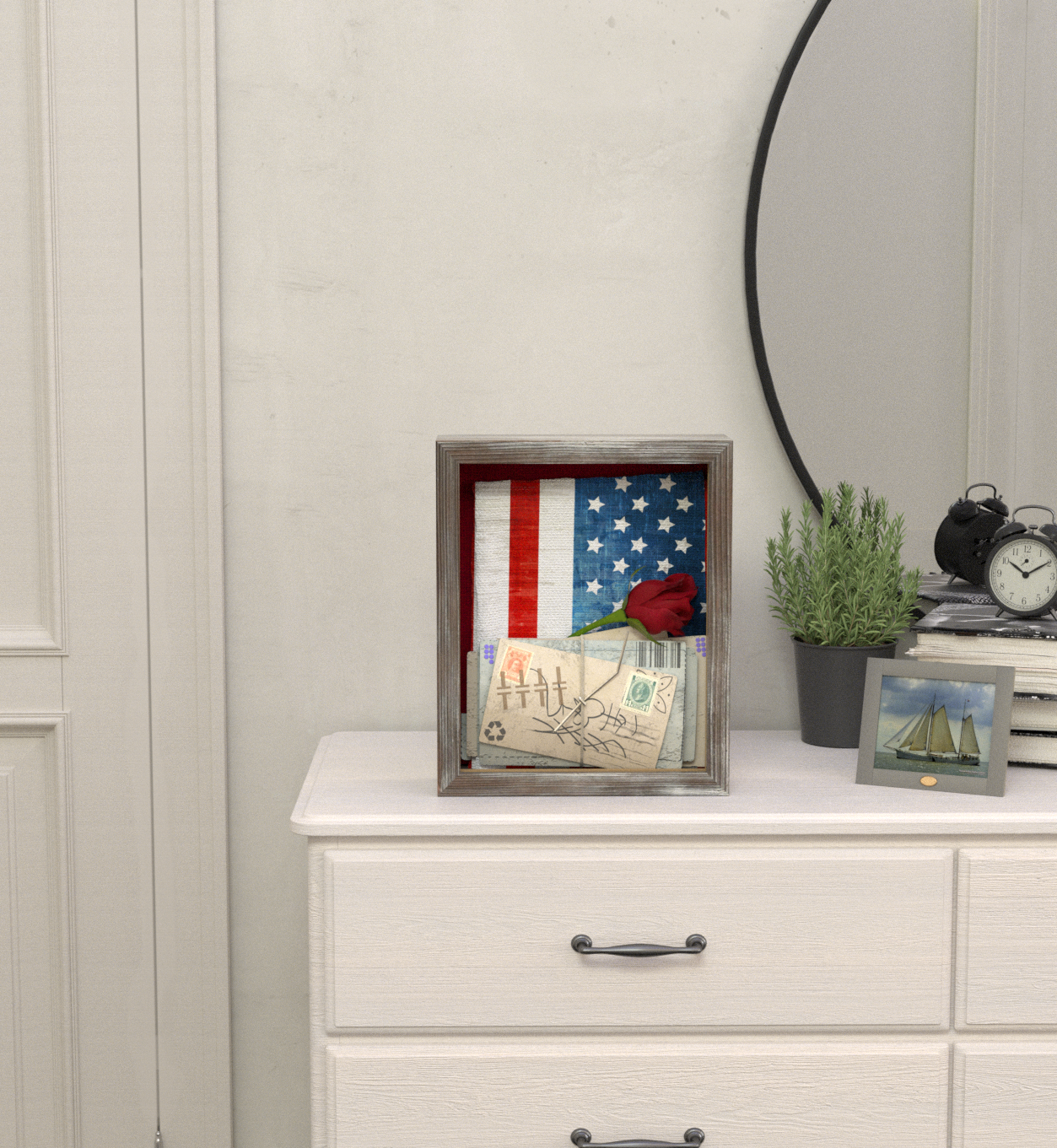Jackcube Design Display Shadow Box Teca Lino 9x11 Pollici