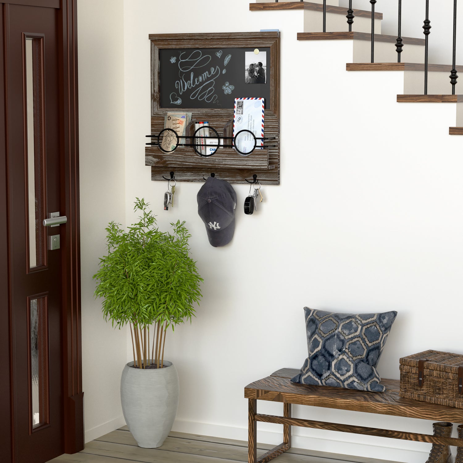 Jackcube Design Entryway portaposta a muro con lavagna e ganci
