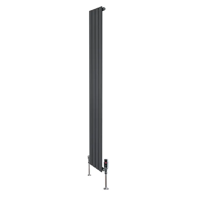 Q-Rax Radiatore Piatto Monocolonna 1800x280 mm Antracite Valvole
