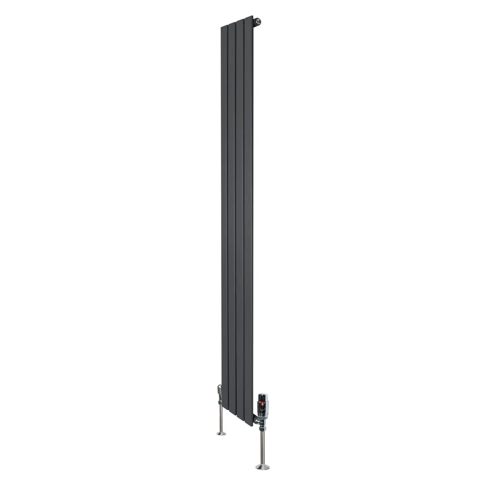 Q-Rax Radiatore Piatto Monocolonna 1800x280 mm Antracite Valvole