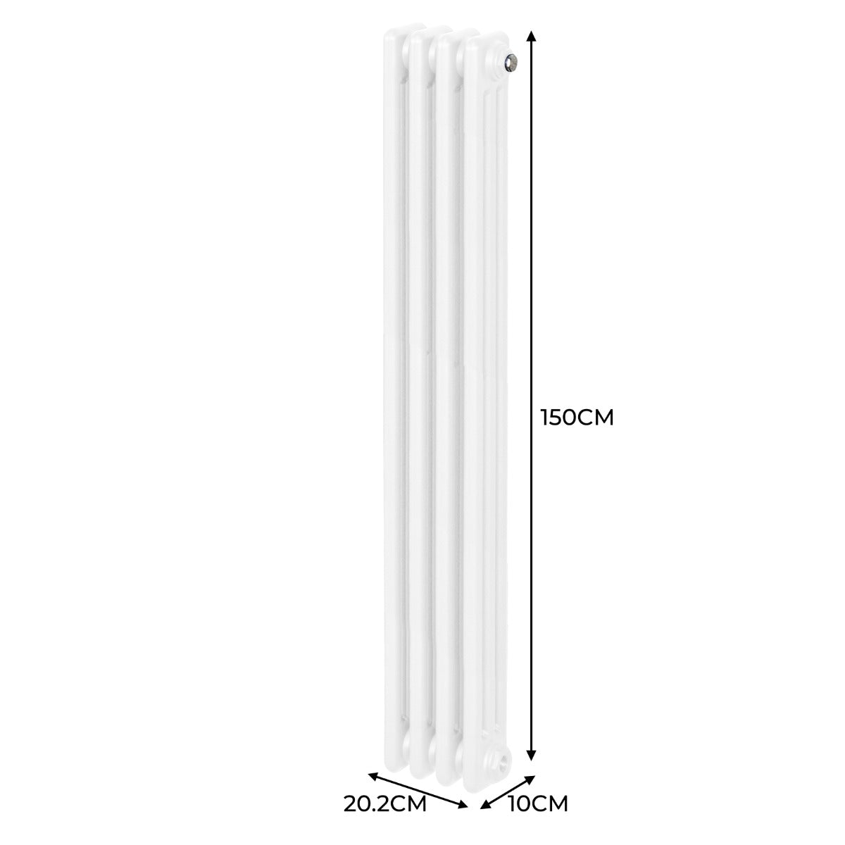 Q-Rax Radiatori Tradizionali termosifone bianco 1500x202 mm