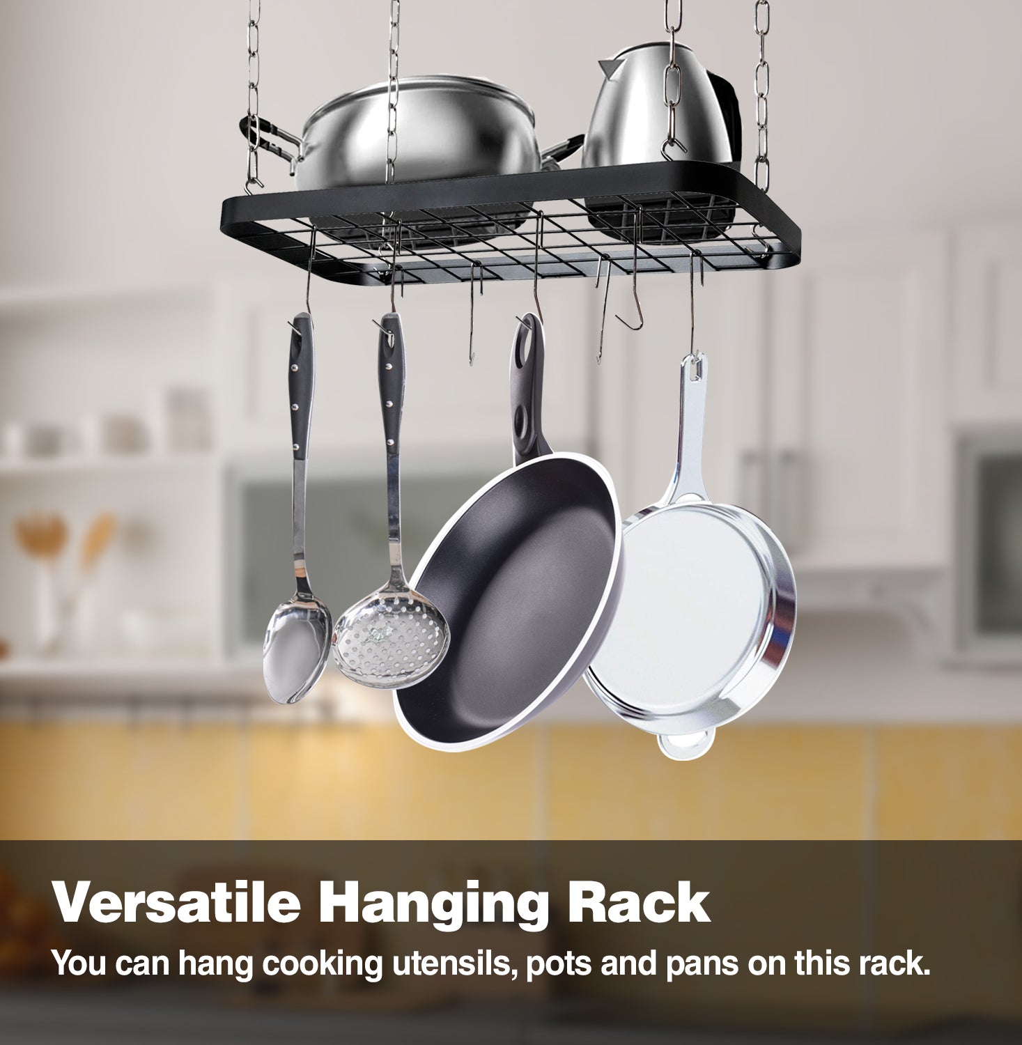Jackcube Design Kitchen Porta Pentole Soffitto 8 Ganci Nero