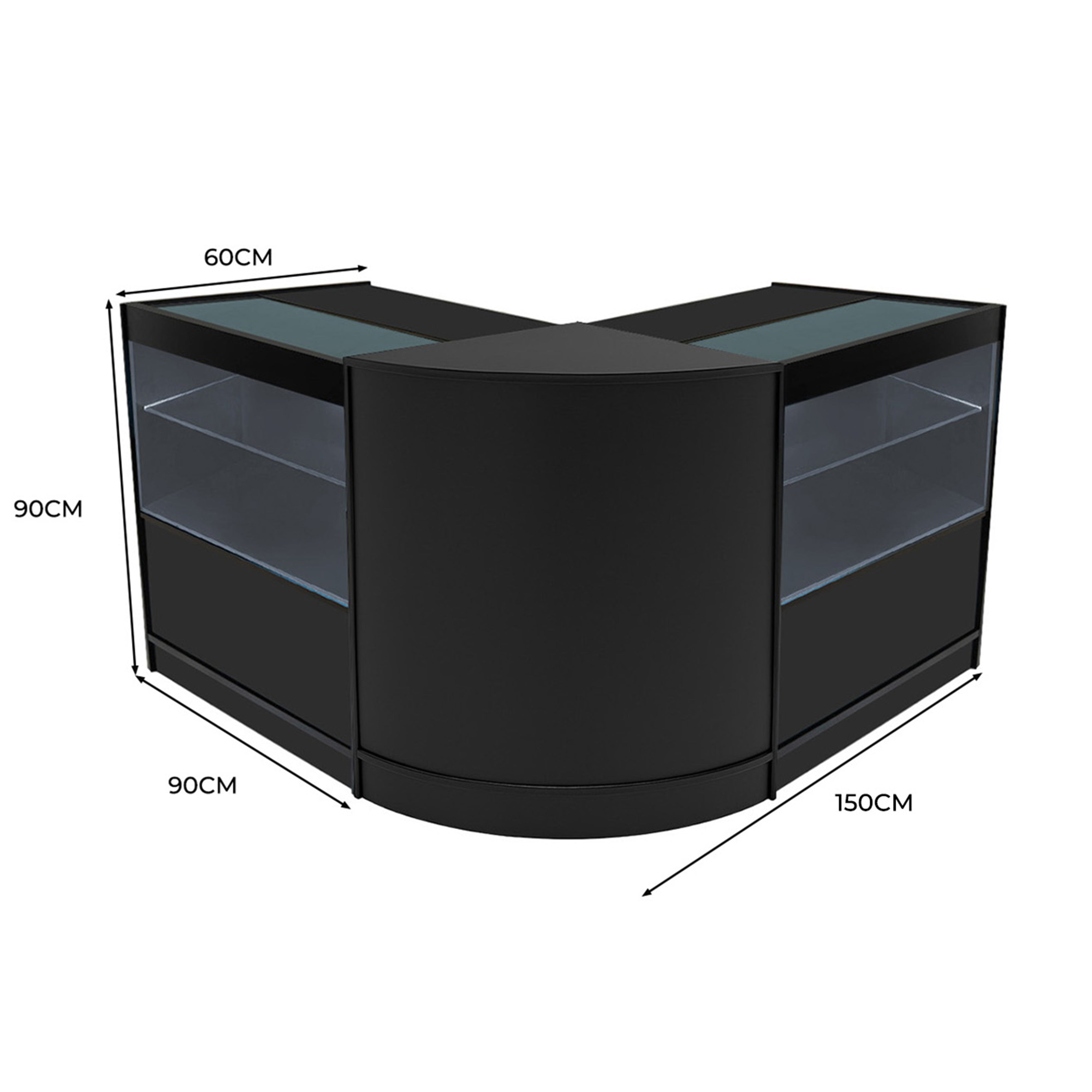 Q-Rax Selene Set banconi negozio nero LED 2xC900+CM60