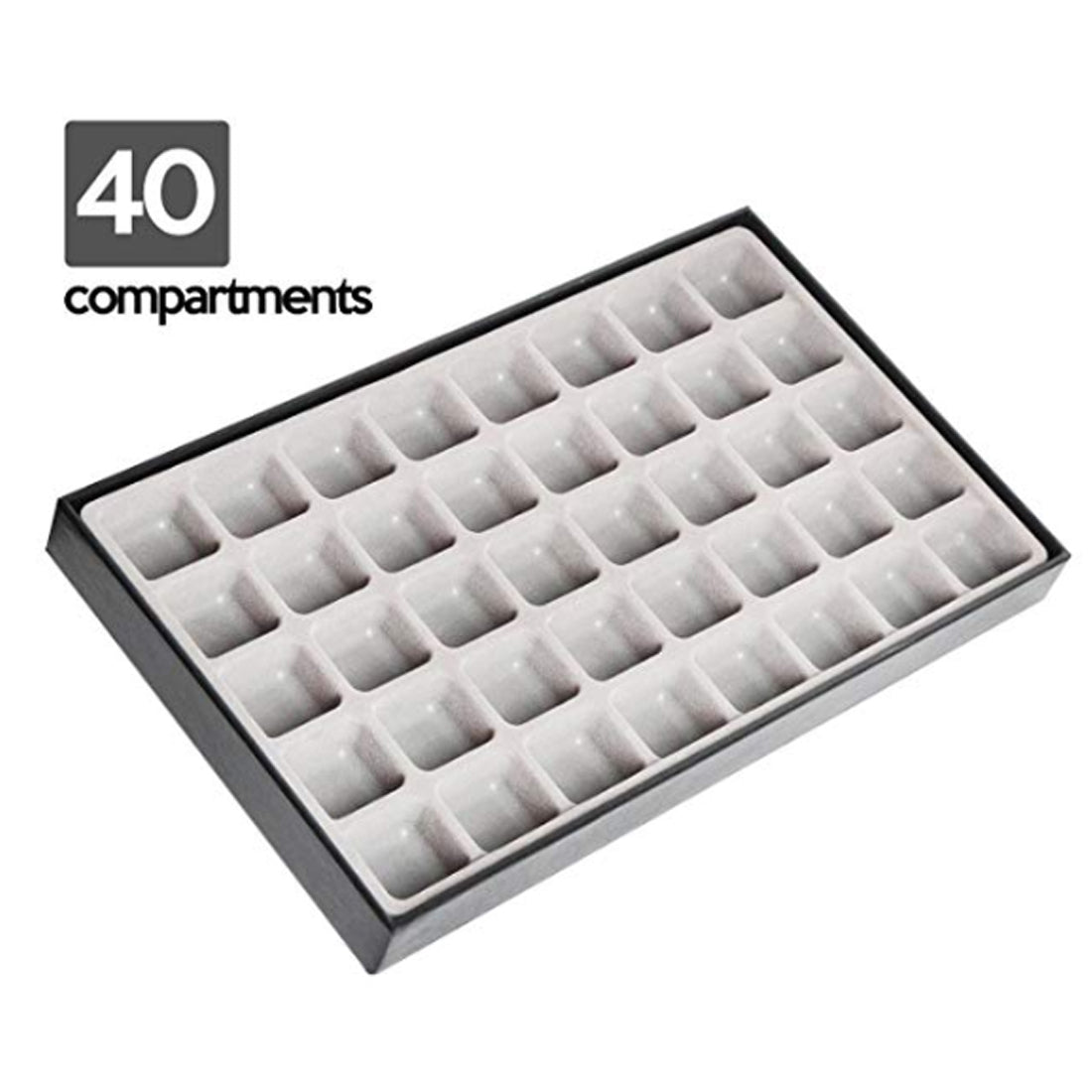 Jackcube Design Vassoio Portagioie 40 Scomparti Nero Impilabile