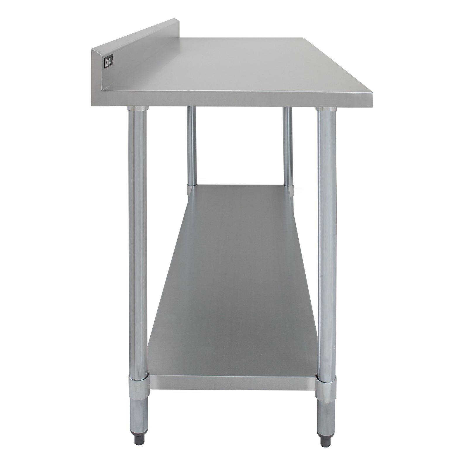 Q-Rax Tavolo Inox Cucina 180x60x90cm con Alzatina