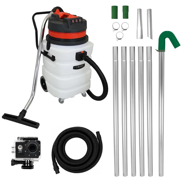 Q-Rax Aspiratore Umido Secco 90L 3000W Bidone con Aste 7,2m