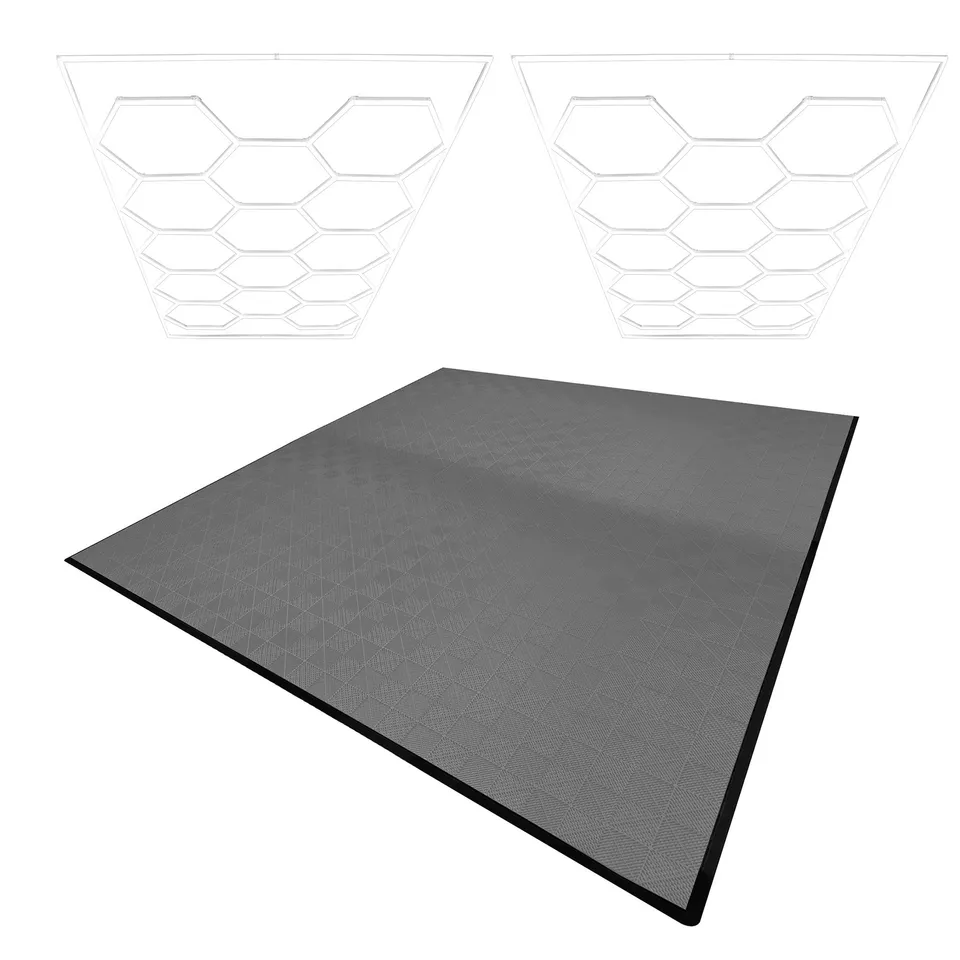 Q-Rax Piastrelle Garage Ventilate Grigie 225 Pezzi LED 36mq