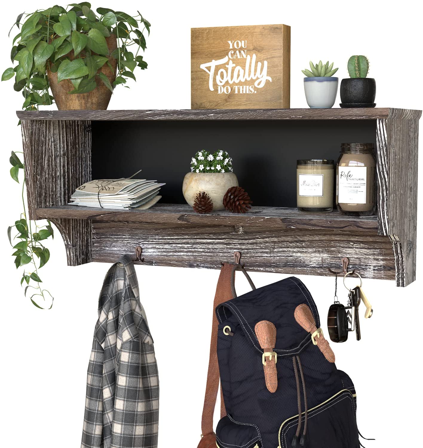 Jackcube Design Entryway Mensola Appendiabiti 3 Ganci Doppi