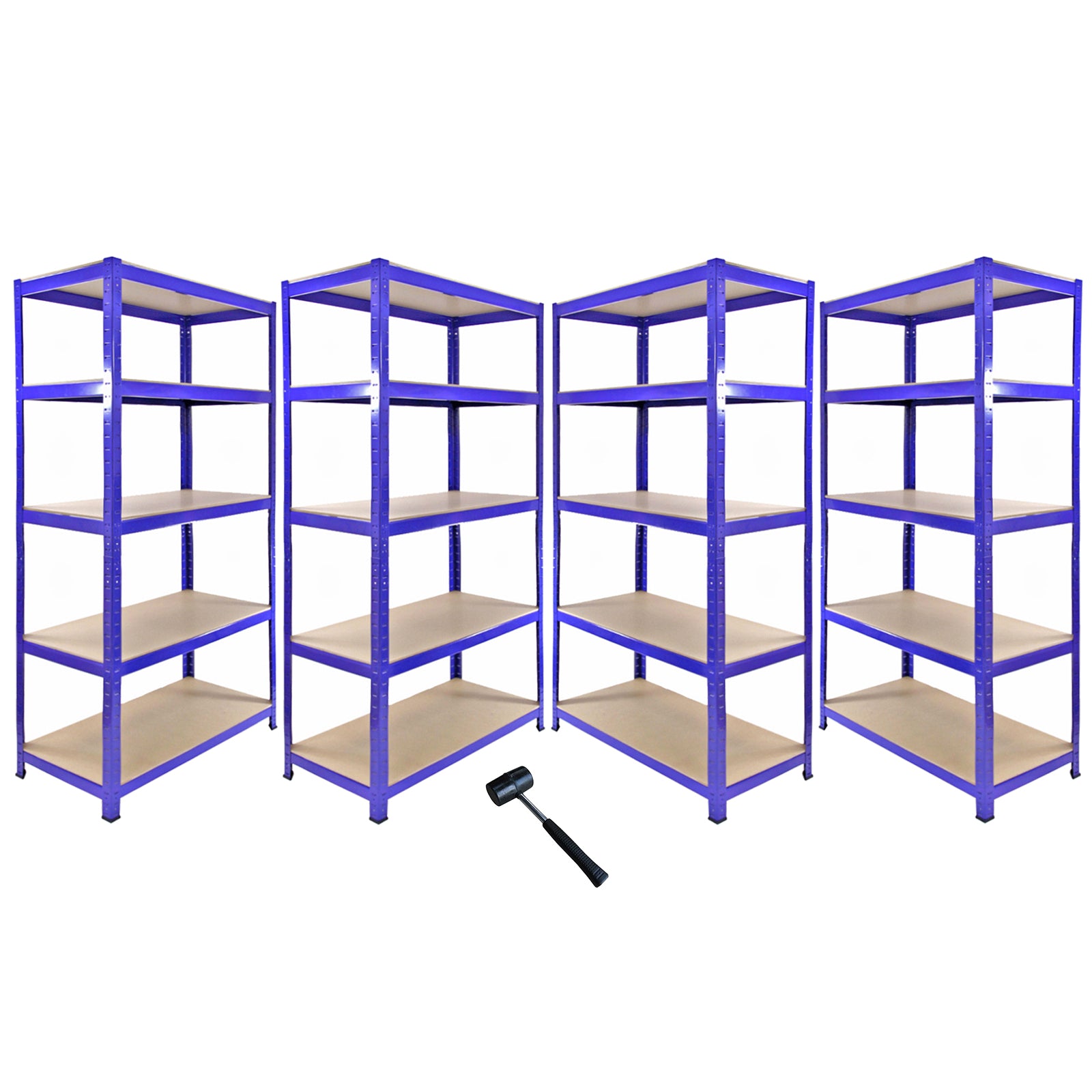 Q-Rax T-Rax Scaffale Acciaio Blu 90cm Set 5 Pezzi 280kg