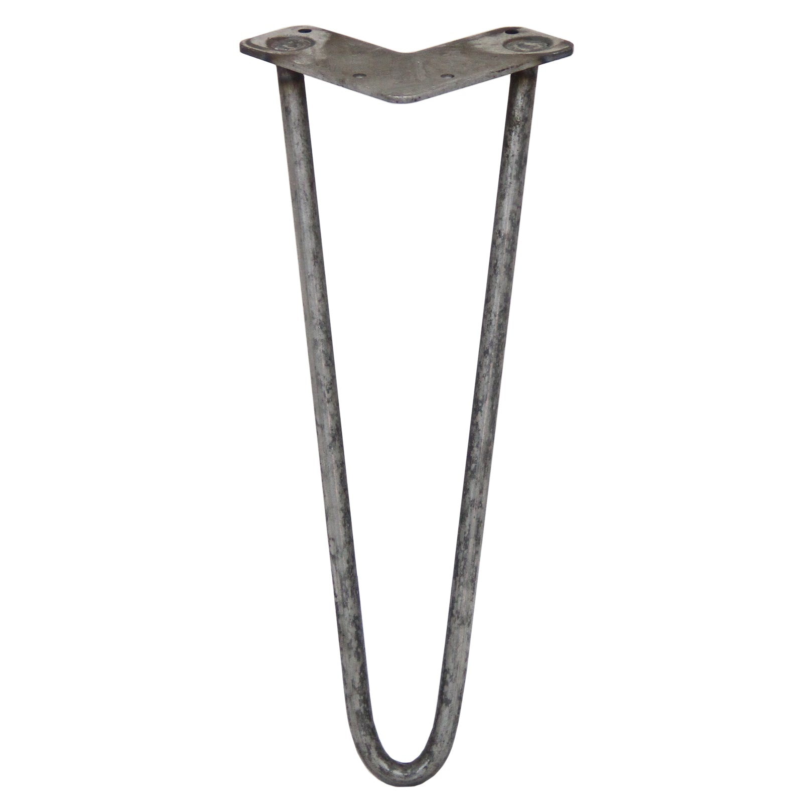 Q-Rax Gambe Tavolo Forcina 35,5cm 2 Rebbi Acciaio Naturale 4pz