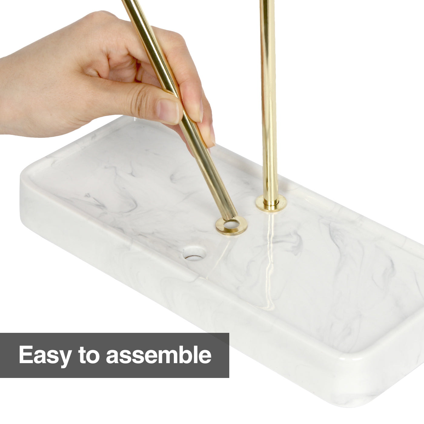 Jackcube Design Jewelry Stand Oro 3 Livelli Vassoio Marmo