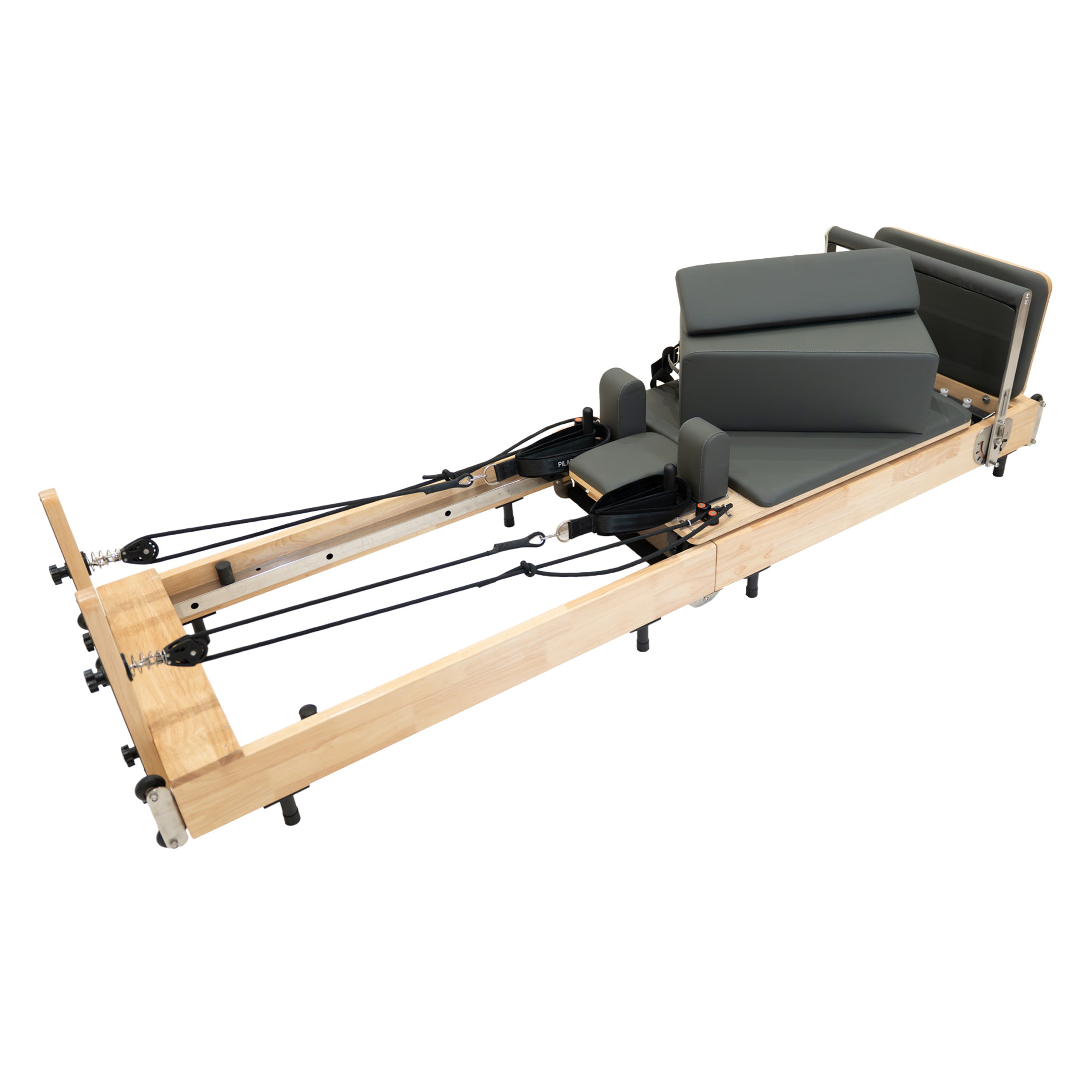 Q-Rax Macchina Pilates Reformer Rovere Pieghevole 5 Molle