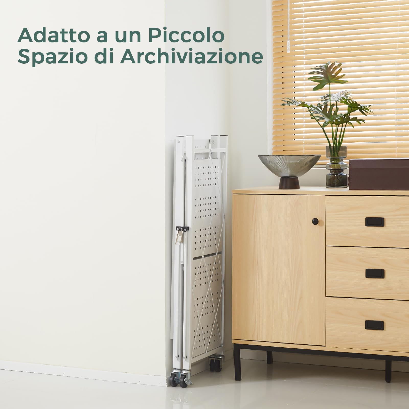DEANIC Folding Storage Shelves scaffale metallo bianco 3 ripiani
