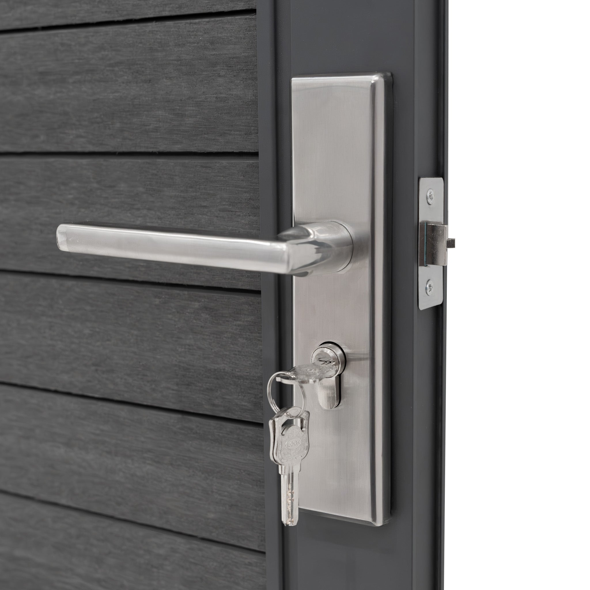 Q-Rax Cancello Giardino Ecolegno Grigio 180x90cm Serratura