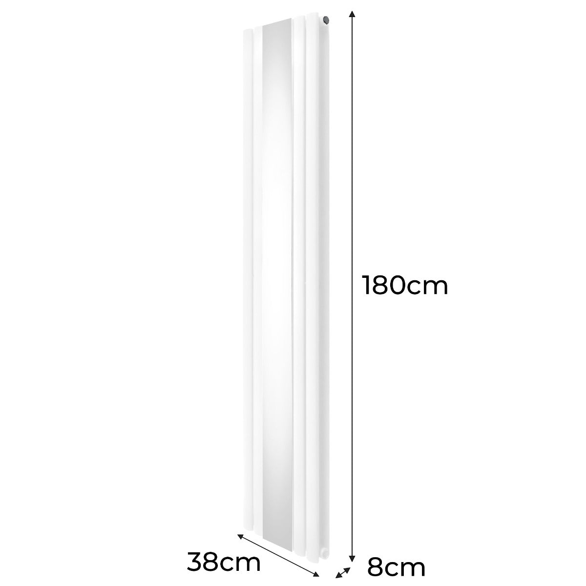 Q-Rax Radiatore Specchio 1800x380 mm Bianco Verticale