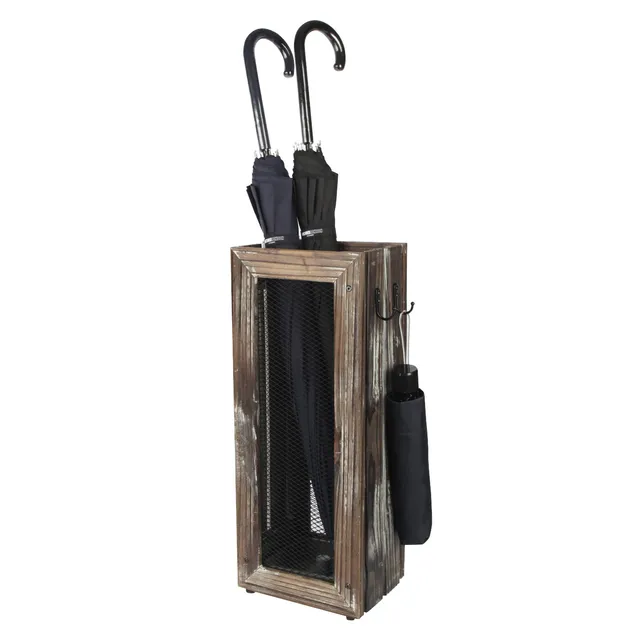 Jackcube Design Entryway Portaombrelli Rustico 4 Ganci Legno
