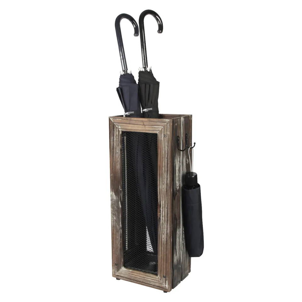 Jackcube Design Entryway Portaombrelli Rustico 4 Ganci Legno