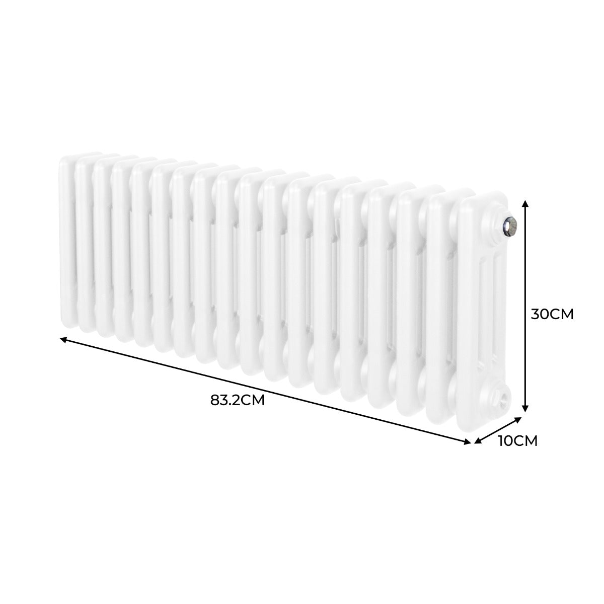 Q-Rax Radiatore Tradizionale 3 Colonne 300x832mm Bianco