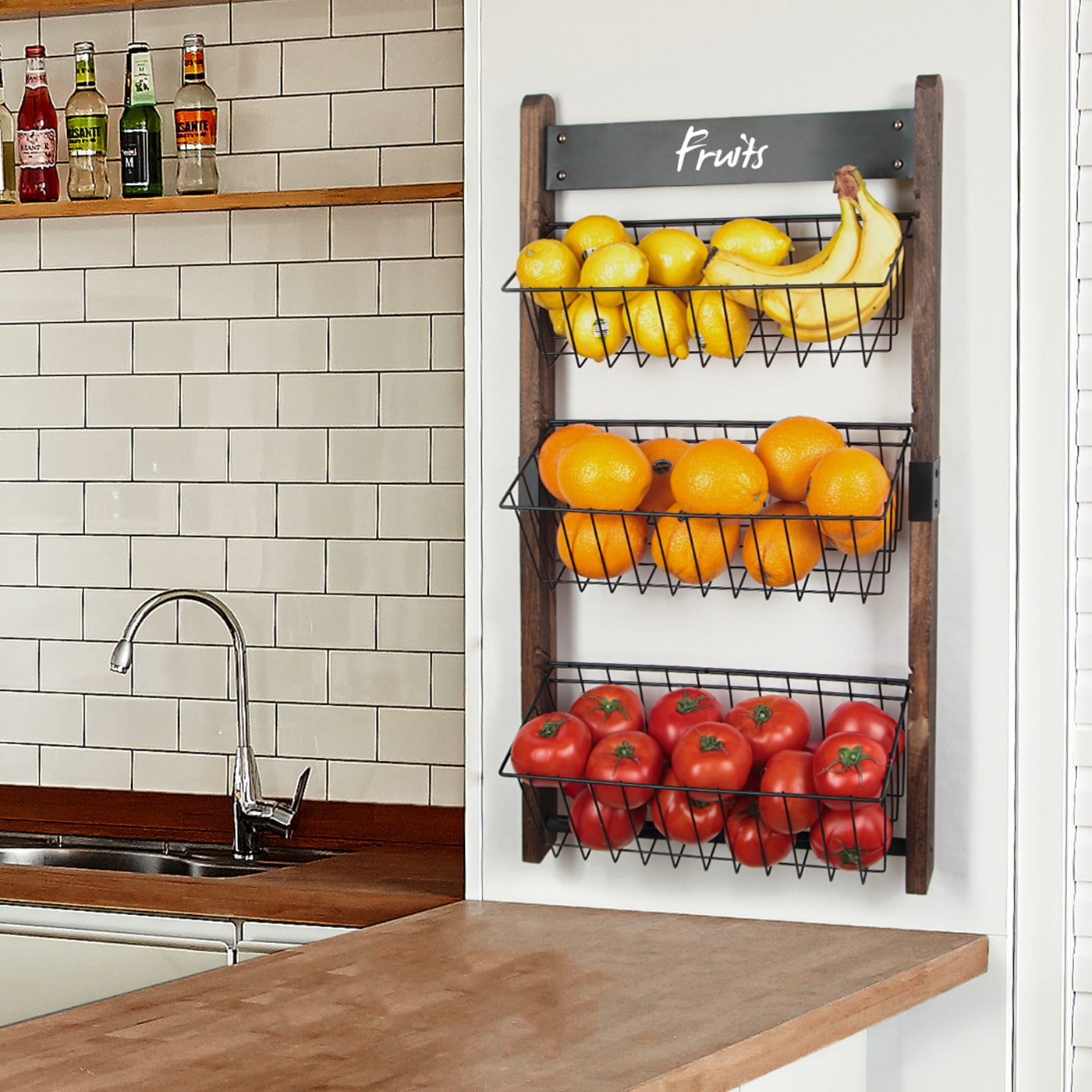 Jackcube Design Kitchen 3 Tier portafrutta parete 3 cestelli