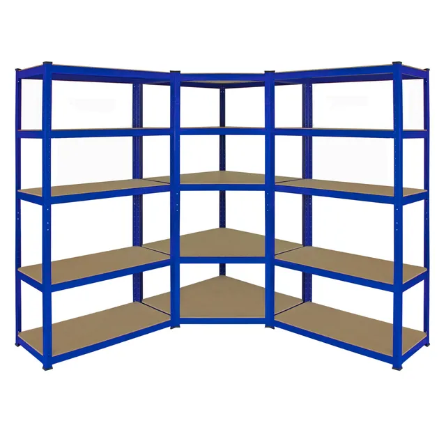 Q-Rax Set 3 Scaffali T-Rax Blu 90cm Angolo+2 Portata 280kg