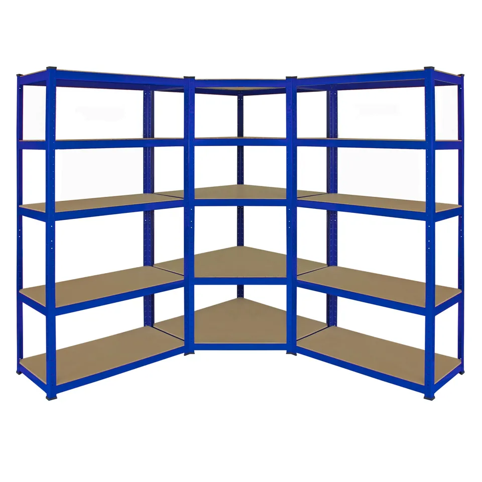 Q-Rax Set 3 Scaffali T-Rax Blu 90cm Angolo+2 Portata 280kg