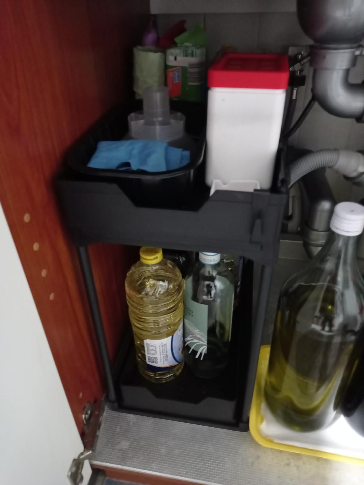 Meltrck Organizer Sottolavello 2 Pezzi Nero 2 Livelli con Ganci