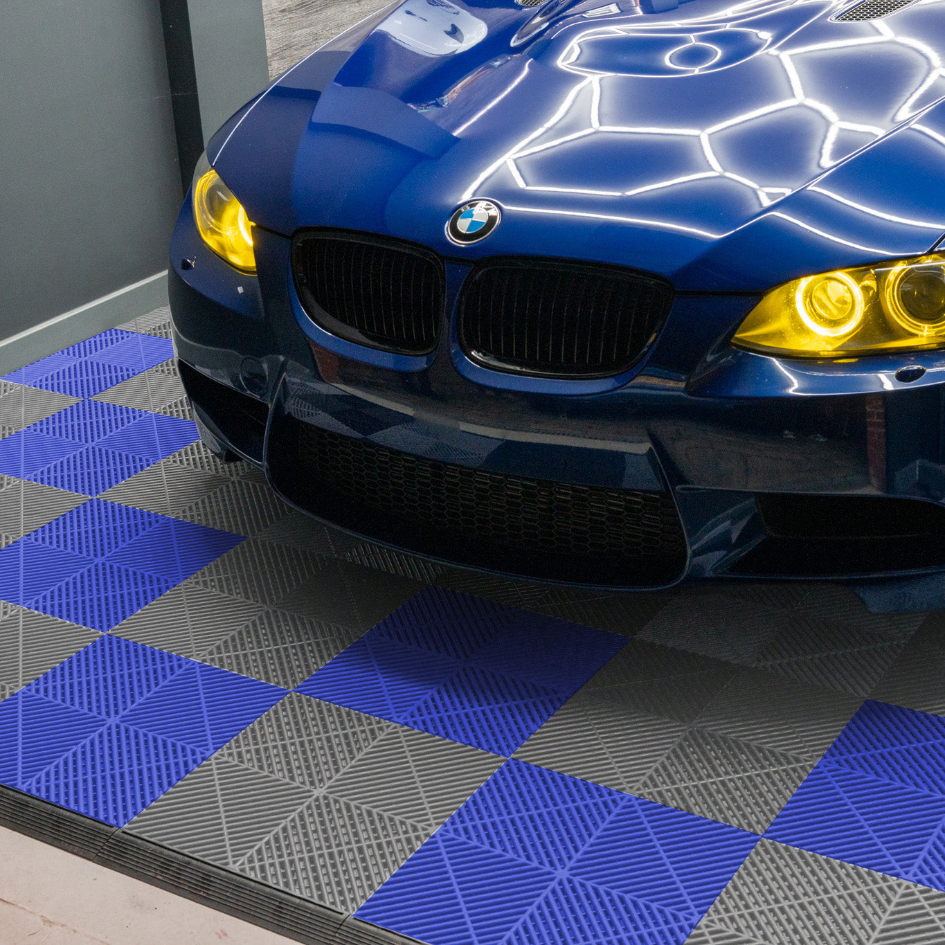 Q-Rax Piastrelle Ventilate 3,2x6m pavimento garage grigie blu