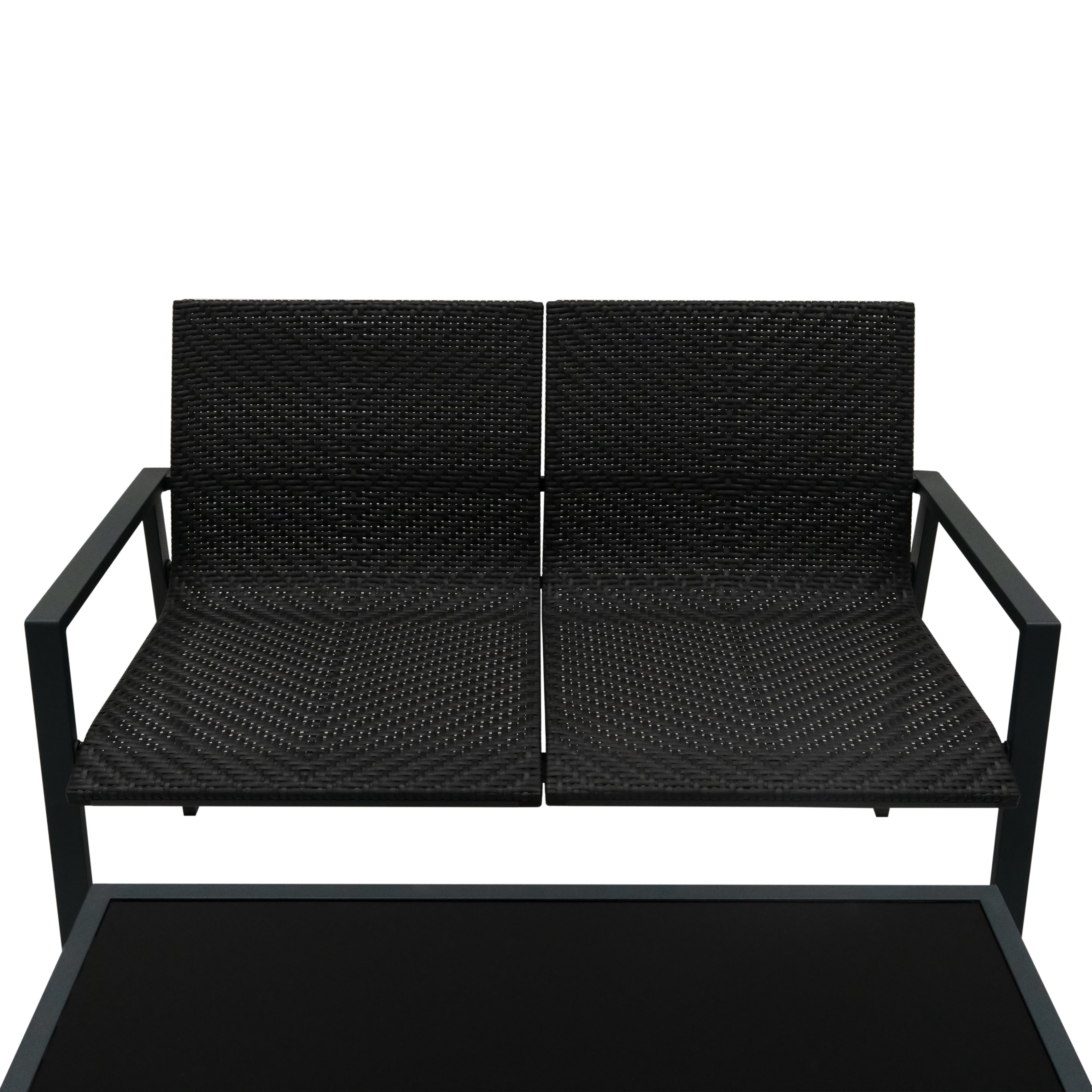 Q-Rax Mobili da Esterno Set Giardino Rattan 4 Pezzi Nero