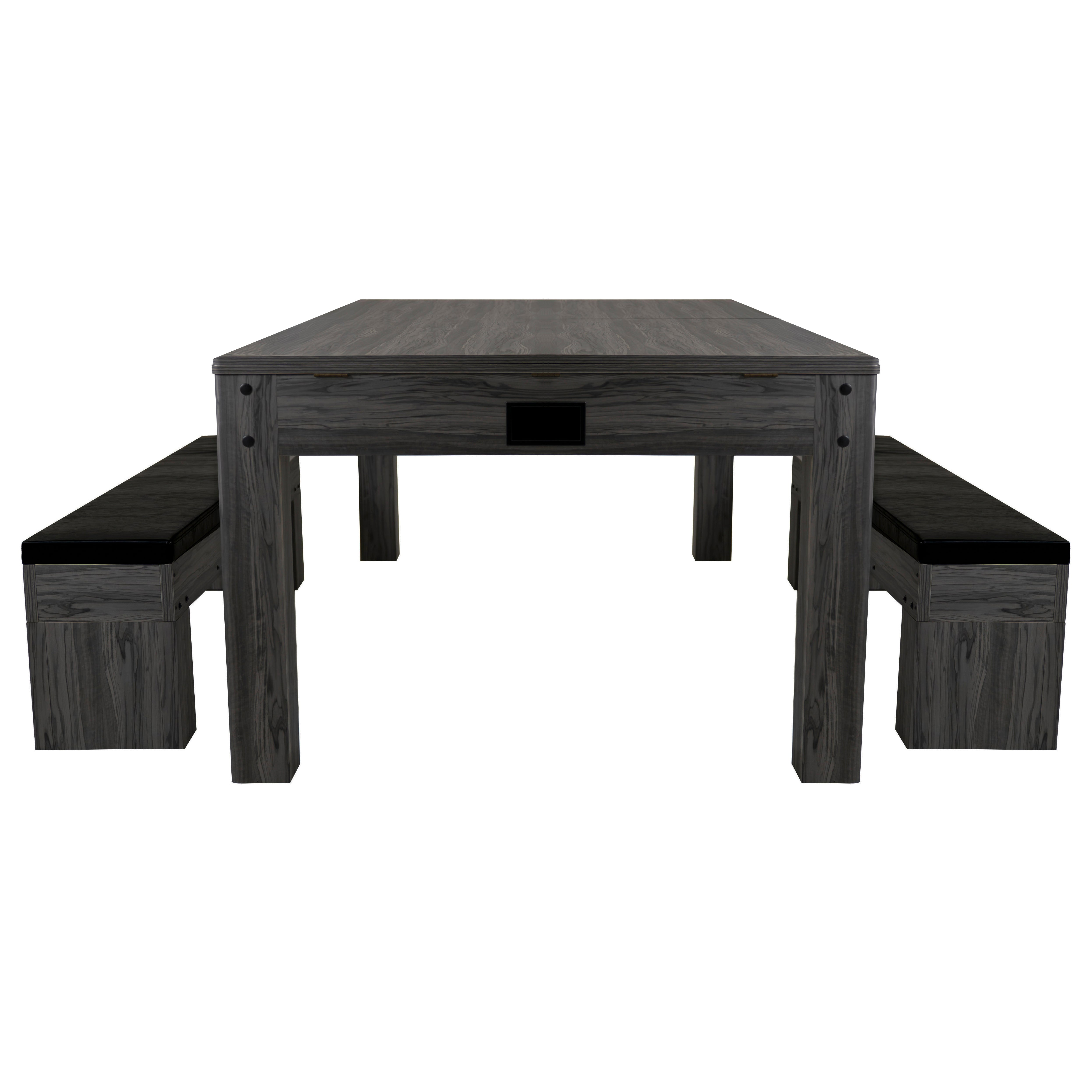 Q-Rax Tavolo Giochi 7-in-1 Tavolo Biliardo Grigio con Panche