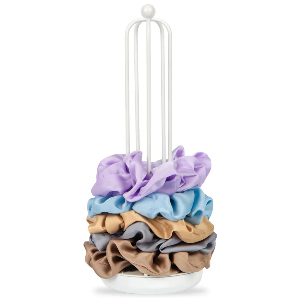 Jackcube Design Makeup & Jewelry stand scrunchie bianco metallo base legno