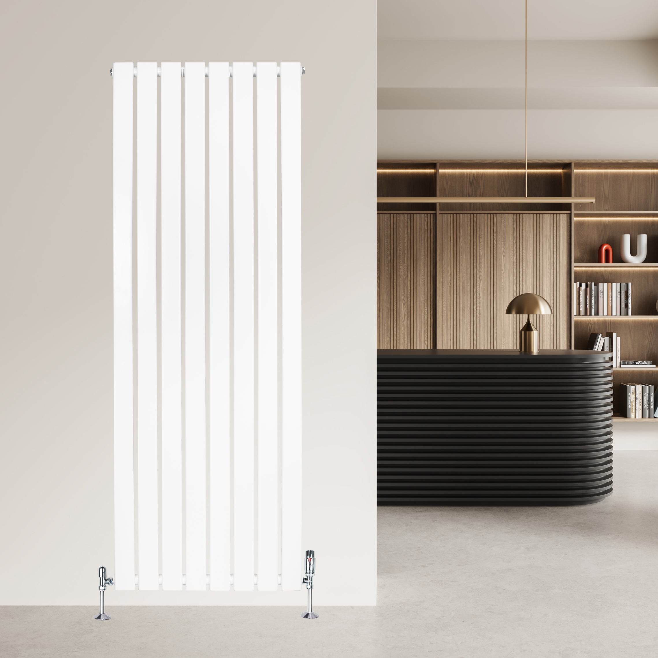 Q-Rax Pannelli Piatti radiatore piatto 1600x560 bianco valvole