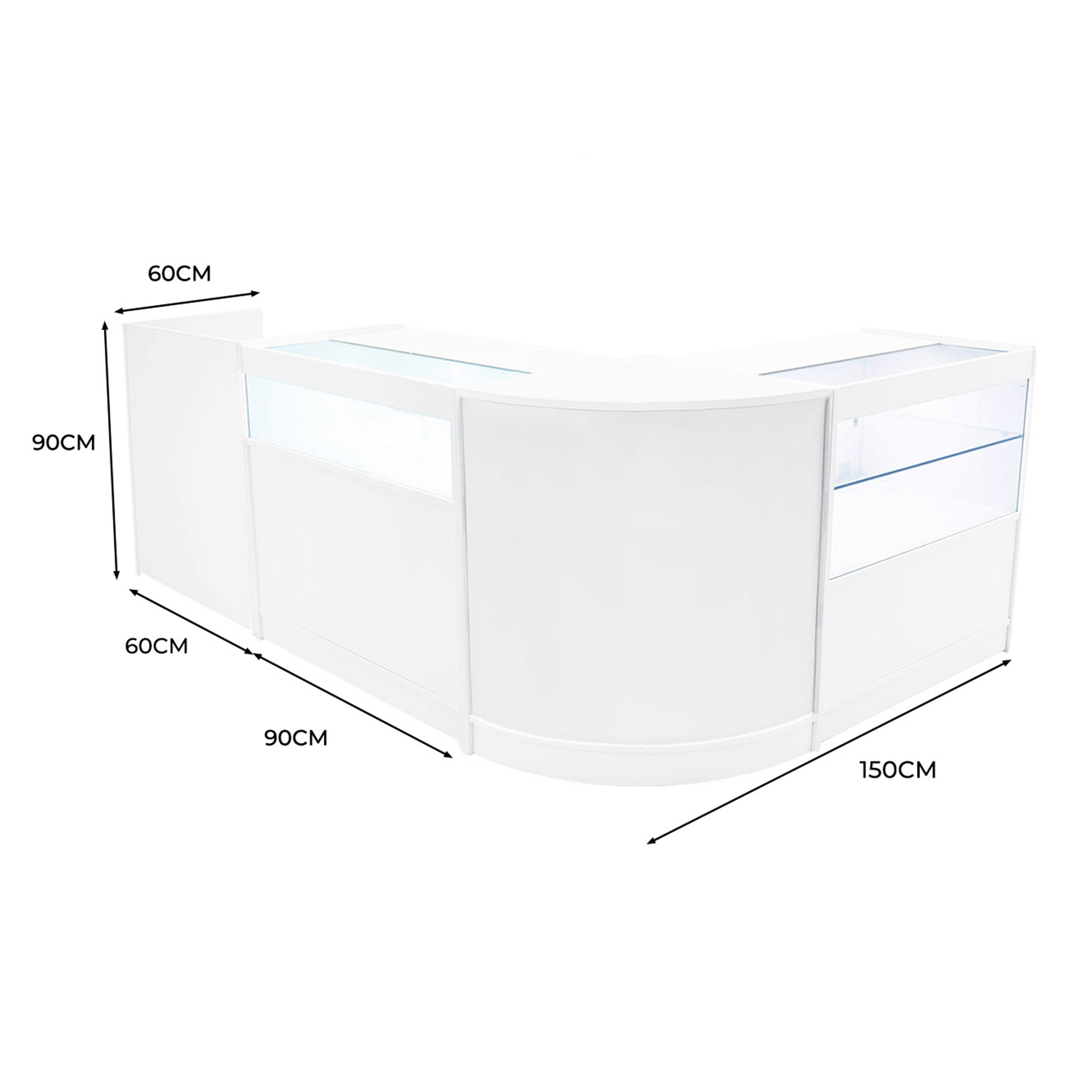 Q-Rax Gravity B900 C900 TB60 CM60 Bancone Negozio Bianco LED