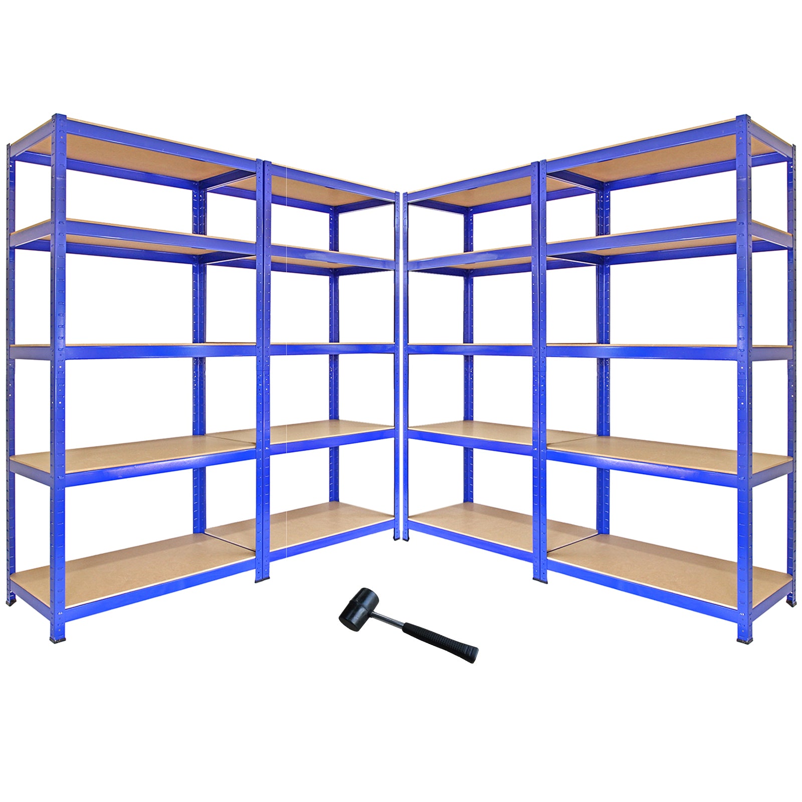Q-Rax Scaffali Q-Rax Scaffale Garage 90x50x180 Blu 200kg 4 Pezzi Martello
