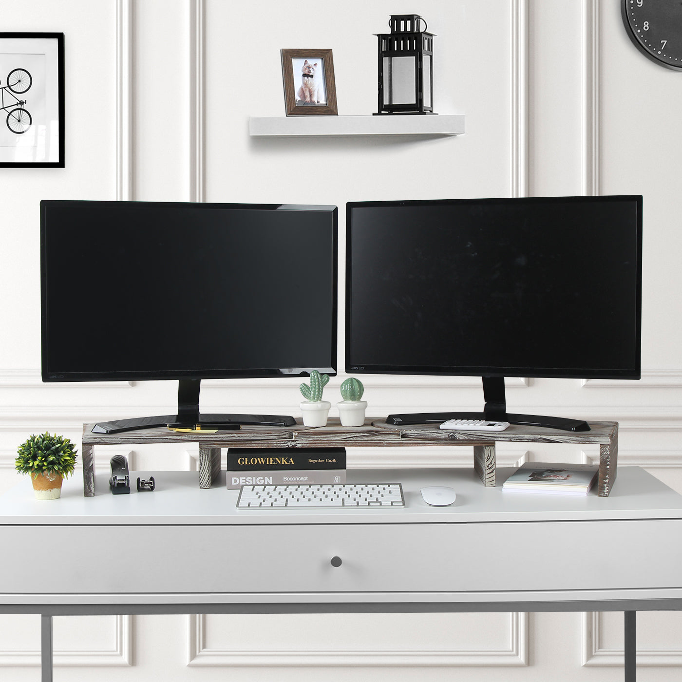 Jackcube Design Home Office Supporto Monitor Doppio Legno