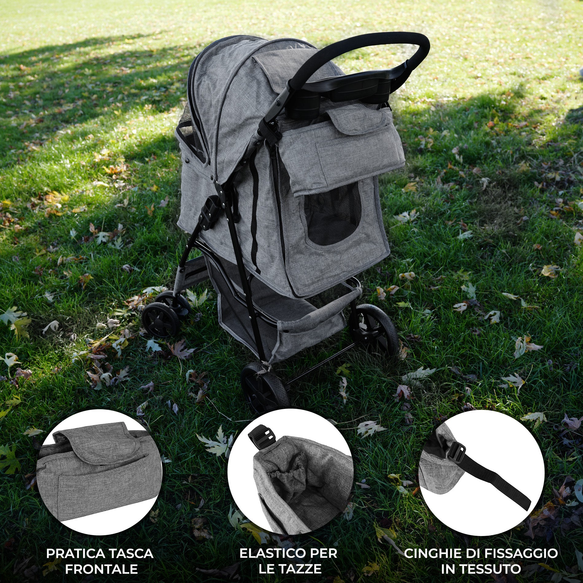 Q-Rax Accessori per la casa Borsa Passeggino Grigio Oxford