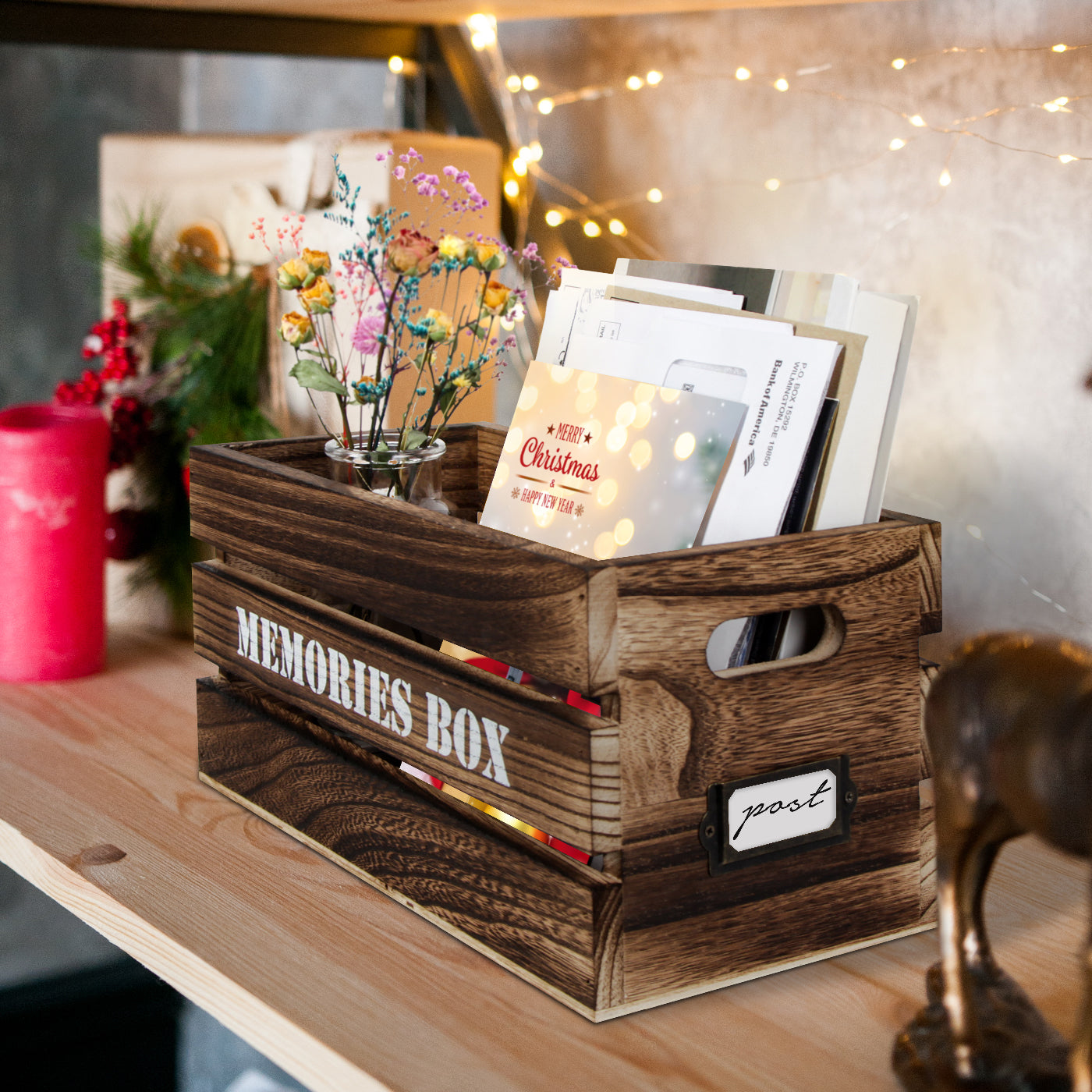 Jackcube Design Entryway Organizer Posta Legno Rustico