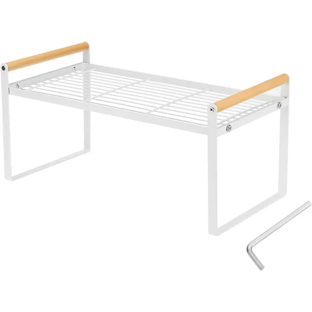 HGYZE Mensole Impilabili Cucina 35x21x20 cm bianco salvaspazio