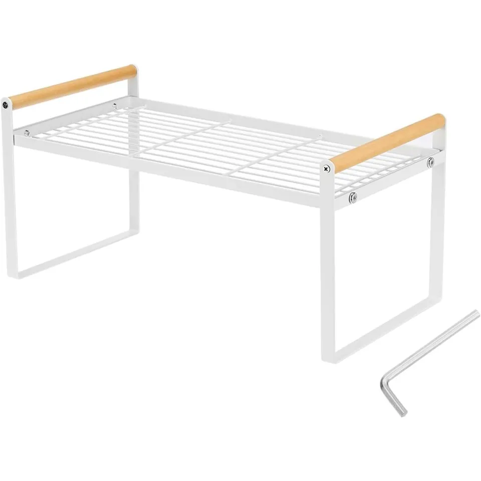 HGYZE Mensole Impilabili Cucina 35x21x20 cm bianco salvaspazio